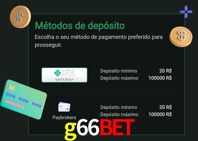 O cassino g66bet oferece uma grande variedade de métodos de pagamento